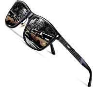 ATTCL Homme Polarisé Lunettes de soleil polarisées Lunette de soleil Al-Mg métal Cadre Super Léger black