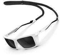 ATTCL Lunettes de soleil de sport polarisées pour homme et femme - Protection UV 100 % UV400 CAT 3 CE, 1124-blanc+noir/non miroir, Medium