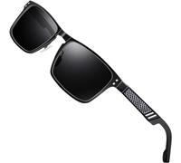 ATTCL Lunettes de Soleil Homme Vintage Polarisées UV400 - Cadre Al-Mg Super Léger pour Conduite, Voyage, Street Style 6500 Gray