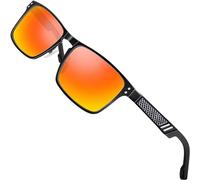 ATTCL Lunettes de Soleil Homme Vintage Polarisées UV400 - Cadre Al-Mg Super Léger pour Conduite, Voyage, Street Style 6500 Red