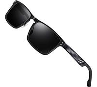 ATTCL Lunettes de Soleil Homme Vintage Polarisées UV400 - Cadre Al-Mg Super Léger pour Conduite, Voyage, Street Style 6500 Black