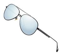 ATTCL Lunettes de soleil Pilote polarisées pour hommes Protection UV Cadre en métal QL2033 silver