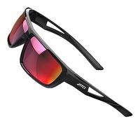 ATTCL Lunettes de soleil polarisées pour homme - Protection UV 400 - CAT 3 CE, Miroir noir/rouge, Medium