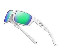 ATTCL Lunettes de soleil polarisées pour homme - Protection UV - TR90 - Pour le sport, la pêche, la conduite 5001 - Blanc + vert