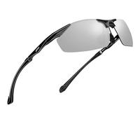 ATTCL Lunettes de Soleil polarisées pour Hommes pêche Sportive Conduite en métal Al-MG Cadre Ultra-léger UV400 CAT 3 CE 8585 Silver
