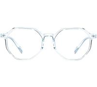 ATTCL Ronde lunettes Anti Lumière Bleue Homme Femme anti-fatigue oculaire lunette Gaming d'Ordinateur BL6688 Transparent+Blue