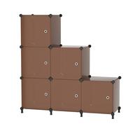 ATTDETJL 6 Cubes avec Portes, Rangement cubique pour Chambre à Coucher, Armoire et Dessous d'escalier, 30x30x30cm Compartiments, Rangement de Placard économisant de l'espace, Marron ATTSL6007