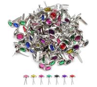 ATTEEFI 100 Pièces Attaches Parisiennes, Mini Pinces à Motif 8 x 15 mm, Couleur Aléatoire Clip en Métal à Tête Rondes, Facile à Utiliser, Mini Attaches en Métal pour Scrapbooking, Cartes Vœux