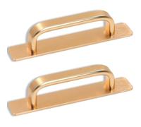 ATTEEFI 2 Pièces Poignée Porte Coulissante, Autocollant Doré Poignet de Porte Cuisine, 180 mm Poignée Meuble, avec 2 Bandes Auto-Adhésives, pour Armoires, Penderies, Portes Intérieures