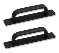 ATTEEFI 2 Pièces Poignée Porte Coulissante, Noir Poignet de Porte Cuisine, 180 mm Poignée Meuble, avec 2 Bandes Auto-Adhésives, pour Armoires, Penderies, Portes Intérieures