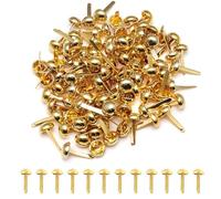 ATTEEFI 200 Pièces Attaches Parisiennes, Mini Pinces à Motif 8 x 17 mm, Or Clip en Métal à Tête Ronde, Facile à Utiliser, Mini Attaches en Métal pour Scrapbooking, Cartes de Vœux, Photos