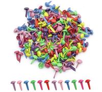 ATTEEFI 200 Pièces Mini Pinces à Motif, Attaches Parisiennes 4,5 x 8 mm, Coloré Clip en Métal à Tête Ronde, Facile à Utiliser, Mini Attaches en Métal pour Scrapbooking, Cartes de Vœux, Photos