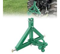 Attelage 3 Points pour Tracteur Catégorie 1 Adaptateur Robuste 2" à tri-Boule et Crochet 4 Directions Acier Renforcé Compatible Kubota BX/LM25h/WLM Jardinage Vert Triangle avec Trou Distinctif
