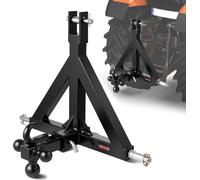 Attelage 3 points VEVOR, récepteur 5,08 cm, fixation 3 points avec 3 boules de remorquage, adaptateur de timon de tracteur, compatible avec Kubota, Mahindra, Ford, Yanmar, John Deere, Massey Ferguson