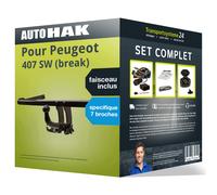 Attelage Amovible Auto Hak pour Peugeot 407 SW 04- avec Faisceau sp. 7 broches