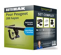 Attelage Amovible pour Peugeot 208 hayon 12- avec Faisceau spécifique 7 broches