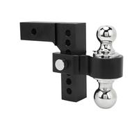 Attelage de Remorque Réglable 6 Pouces, capacité de 12500LBS, en Acier Inoxydable, pour Camion Lourd 2 Pouces, Récepteur de Crochet de Traction GTW (BLACK)