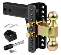 Attelage de remorque réglable, compatible avec récepteur de 2 pouces, hauteur/élévation de 6 pouces, attelages à boule de 2 pouces et 2-5/16 pouces,Anti-cliquetis