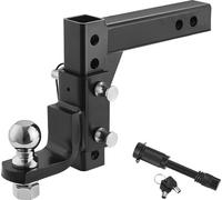 Attelage de remorque VEVOR, s'adapte au récepteur de 50 mm, support de rotule d'attelage avec rotule de 50 mm et goupille, attelage à rotule, capacité de charge 3400 kg