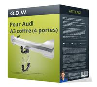 Attelage pour Audi A3 coffre (4 portes) type 8VS / 8VM Amovible G.D.W. TOP