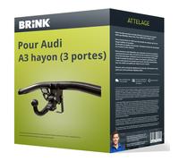Attelage pour Audi A3 hayon (3 portes) 2008-2012 démontable sans outil Brink TOP