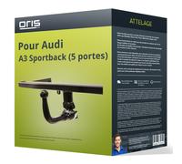 Attelage pour Audi A3 Sportback 07.2008 - 03.2013 démontable sans outil Oris TOP