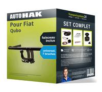 Attelage pour Fiat Qubo 09.2008 - Amovible Auto Hak + Faisceau u. 7 broches TOP