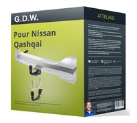 Attelage pour Nissan Qashqai I type J10/JJ10E démontable sans outil G.D.W. TOP