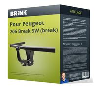 Attelage pour Peugeot 206 Break SW (break) type 2E/K démontable avec outil Brink