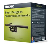 Attelage pour Peugeot 308 Break SW (break) 14- démontable sans outil Brink TOP