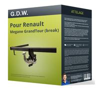 Attelage pour Renault Megane break IV type K9A démontable sans outil G.D.W. AAA