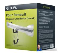 Attelage pour Renault Megane GrandTour (break) 04.2016 - 04.2020 Amovible G.D.W.