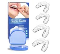 Attelle anti-ronflement pour la nuit, 2 tailles, gouttière dentaire, 4 protège-dents malléables pour le grincement des dents pour anti-ronflement, attelle de dentition pour la nuit, gouttière dentaire