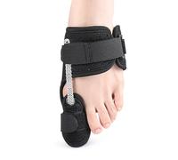 Attelle correctrice d'oignon confortable pour homme et femme, ergonomique, réglable, soulagement de la douleur, redresseur d'orteil, hallux valgus, respirant, antidérapant, noir, pied gauche