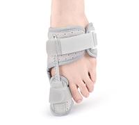 Attelle correctrice d'oignon confortable pour homme et femme, ergonomique, réglable, soulagement de la douleur, redresseur d'orteil, hallux valgus, respirant, antidérapant, gris, pied gauche