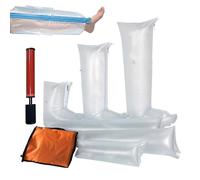 Attelle d'air pour premiers secours (6 parties), PVC gonflable et radiographique, comprend pompe, main, poignet, bras, jambe, cheville, utilisation d'urgence pour la maison et l'extérieur