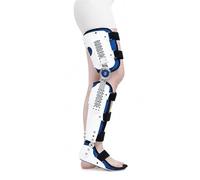 Attelle de Genou Articulée Jambe Entière Réglable Immobilisateur de Jambe Respirant pour Fracture Tibiale Lésion des Ligaments Orthèse Post-Opératoire Homme Femme(Gauche,L)