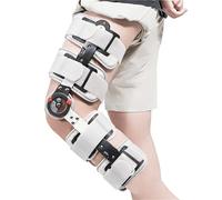 Attelle de Genou Articulée Post-Opératoire Support de Stabilisation Réglable Orthèse de Soutien Jambe Immobilisateur Respirant pour Déchirure Ménisque Ligament Croisé Alésage