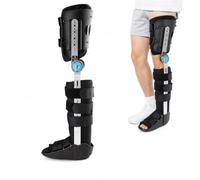 Attelle de Genou Post-Opératoire pour Immobilisation et Stabilisation avec Barres Latérales Réglables et Verrouillage de Sécurité pour Rééducation des Ligaments(Droite,L)