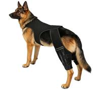 Attelle de genou pour chien - Support de jambe arrière pour chien avec 4 stabilisateurs métalliques, manchette d'articulation réglable, genouillère ṕour jambe arrière, bretelles árrière réglables p̀o
