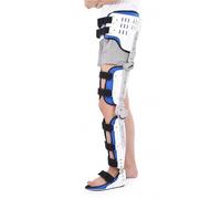 Attelle de Hanche Orthèse Hanche Genou Cheville Pied Réglable avec Botte de Marche pour Rééducation Fracture Hanche Post-Opératoire et Lésion Ligamentaire Jambe(Droite,L)