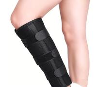 Attelle de Mollet Réglable avec 3 Plaques d'Acier Support Jambe Respirant Protège-Tibia de Compression Stabilisateur de Repos pour Homme et Femme Bande de Maintien Confortable(L)