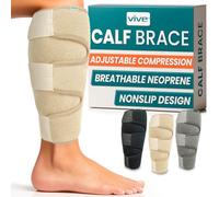 Attelle de mollet Vivid - Support de tibia réglable - La bande de compression de la jambe inférieure augmente la circulation sanguine, réduit le gonflement musculaire (noir, unique)