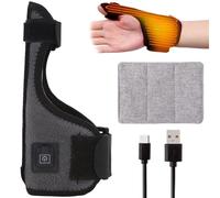 Attelle de poignet chauffante avec support de pouce, coussin chauffant USB pour poignet, coussin chauffant doux pour l'arthrite, canal carpien, masseur pour soulager la douleur