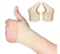 Attelle de poignet - Gants de compression ultra fins et souples - Bandage de sport réglable pour soulager la douleur, l'arthrite du canal carpien, la tendinite et les entorses (peau)