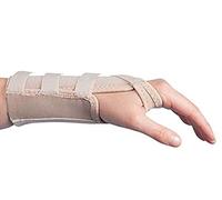 Attelle de poignet Rolyan, pour stabilisation du poignet. Ajustement simple et pratique grace à un système de sangles et de boucles. Baleine amovible.Taille XL, Beige. Main gauche.