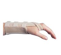 Attelle de poignet Rolyan, pour stabilisation du poignet. Ajustement simple et pratique grace à un système de sangles et de boucles. Baleine amovible.Taille M, Beige. Main droite.