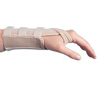 Attelle de poignet Rolyan, pour stabilisation du poignet. Ajustement simple et pratique grace à un système de sangles et de boucles. Baleine amovible.Taille L, Beige. Main droite.