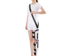 Attelle de Soutien du Genou,Paralysie des Membres Inférieurs,Hanche Genou Cheville orthèse Pied,Fracture De La Jambe Genou orthèse rééducation postopératoire Frac(Size:gauche,Color:Ankleless + Straps)