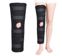 Attelle d'Immobilisation du Genou avec 4 Plaques en Aluminium Orthèse de Jambe Complète Respirante pour Fractures Entorses Récupération Post-Opératoire et Sport(S)